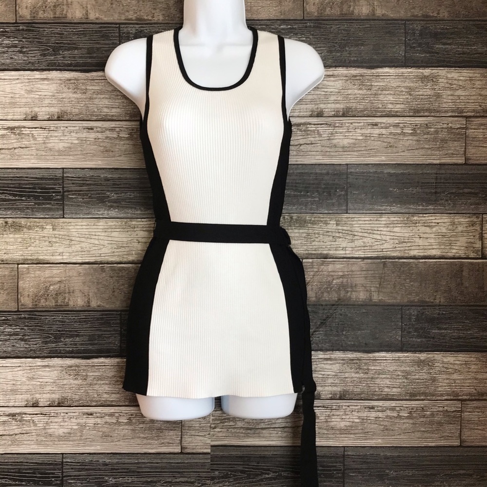 White House Black Market Sleeveless Tunic w/ Belt